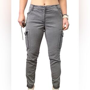 Eileen Fisher Gray Cargo Pants Mid Rise Size 10 *Flaw*